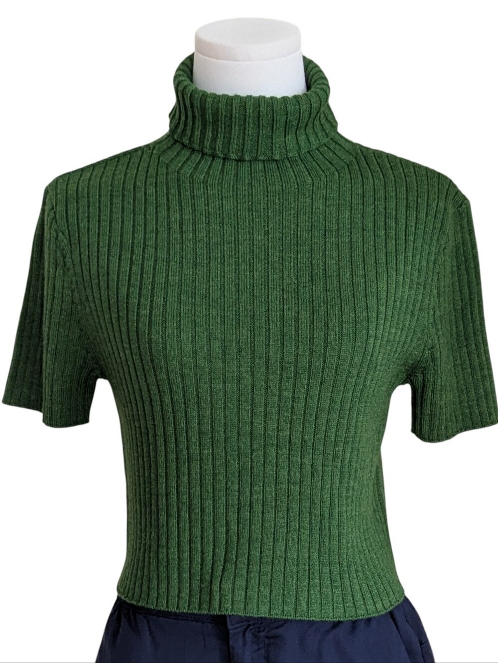 STAUD Lilou Cropped Turtleneck Size Small